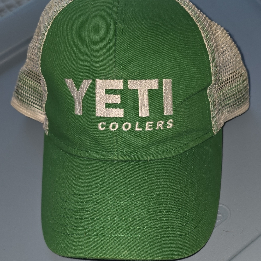YETI Green and White Mesh Cap